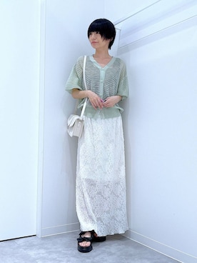 「LAKOLE（ラコレ）のアイテム（サンダル）」を使った、あおき@LAKOLE海老名さん（レディース・156cm）の夏コーディネート