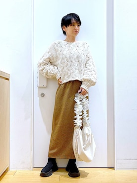 あおき@LAKOLE海老名さん（レディース・156cm）の冬コーディネート