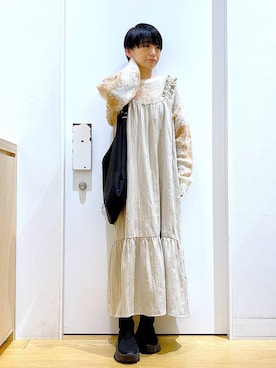 あおき@LAKOLE海老名さん（レディース・156cm）の冬コーディネート