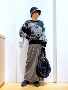 あおき@LAKOLE海老名さん(レディース・156cm)の冬コーディネート