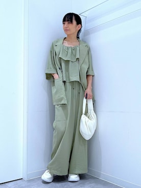 「LAKOLE（ラコレ）のアイテム（パンツ）」を使った、あおき@LAKOLE海老名さん（レディース・156cm）の春コーディネート