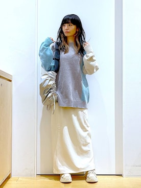 あおき@LAKOLE海老名さん（レディース・156cm）の冬コーディネート
