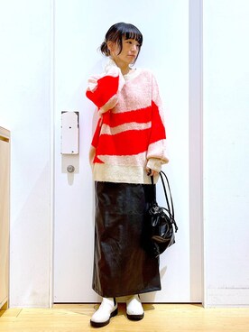 あおき@LAKOLE海老名さん（レディース・156cm）の冬コーディネート