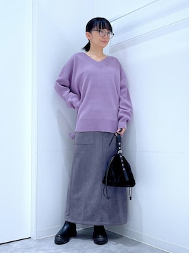 あおき@LAKOLE海老名さん（レディース・156cm）の冬コーディネート