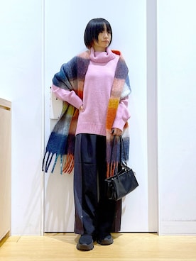 あおき@LAKOLE海老名さん（レディース・156cm）の冬コーディネート