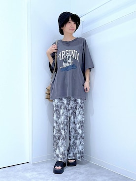 「若見え」｜「アイテム（帽子）」を使った、あおき@LAKOLE海老名さん（レディース・156cm）の夏コーディネート