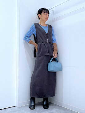 あおき@LAKOLE海老名さん(レディース・156cm)の冬コーディネート