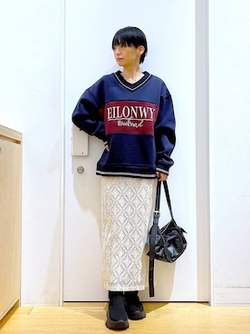 あおき@LAKOLE海老名さん（レディース・156cm）の冬コーディネート