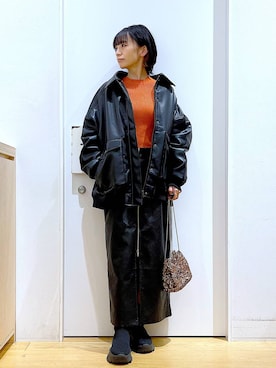 あおき@LAKOLE海老名さん（レディース・156cm）の冬コーディネート