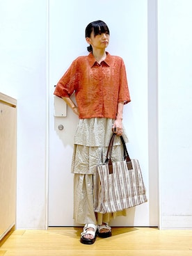 あおき@LAKOLE海老名さん(レディース・156cm)の夏コーディネート