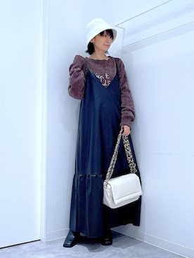 あおき@LAKOLE海老名さん（レディース・156cm）の冬コーディネート