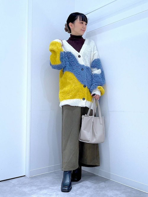 インターシャ配色カーディガン / 583726