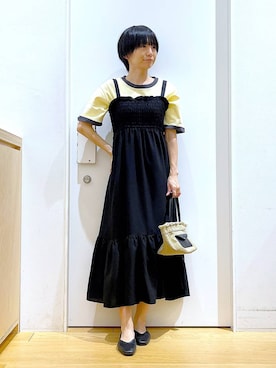 「若見え」｜「アイテム（ワンピース/ドレス）」を使った、あおき@LAKOLE海老名さん（レディース・156cm）の夏コーディネート