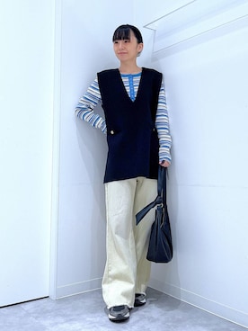 あおき@LAKOLE海老名さん(レディース・156cm)の冬コーディネート