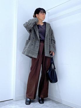 「アイテム（バレッタ/ヘアクリップ）」を使った、あおき@LAKOLE海老名さん（レディース・156cm）の冬コーディネート