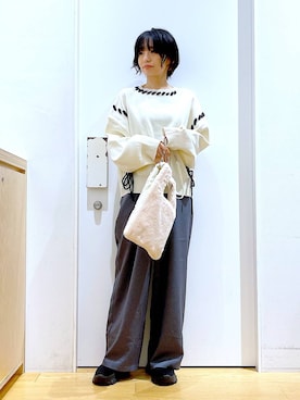 あおき@LAKOLE海老名さん（レディース・156cm）の冬コーディネート