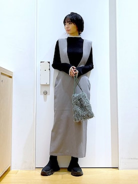 「若見え」｜「アイテム（オールインワン・サロペット）」を使った、あおき@LAKOLE海老名さん（レディース・156cm）の秋コーディネート