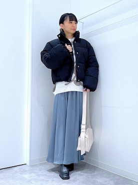 「アイテム（バレッタ/ヘアクリップ）」を使った、あおき@LAKOLE海老名さん（レディース・156cm）の冬コーディネート