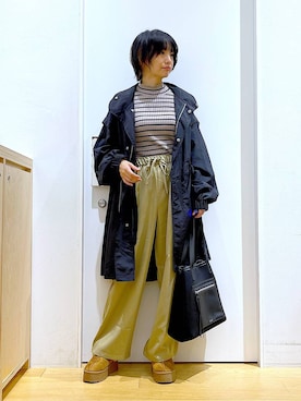 「若見え」｜「アイテム（ミリタリージャケット）」を使った、あおき@LAKOLE海老名さん（レディース・156cm）の秋コーディネート
