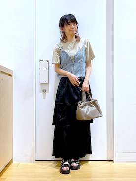 あおき@LAKOLE海老名さん（レディース・156cm）の夏コーディネート