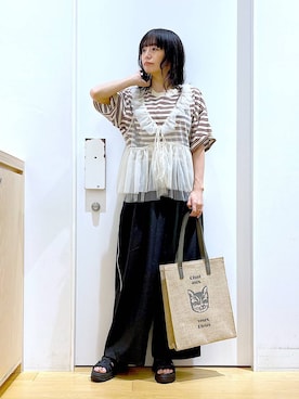 あおき@LAKOLE海老名さん（レディース・156cm）の夏コーディネート