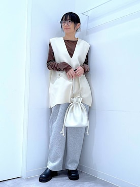 あおき@LAKOLE海老名さん(レディース・156cm)の冬コーディネート