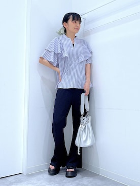 「LAKOLE（ラコレ）のアイテム（シャツ/ブラウス）」を使った、あおき@LAKOLE海老名さん（レディース・156cm）の夏コーディネート