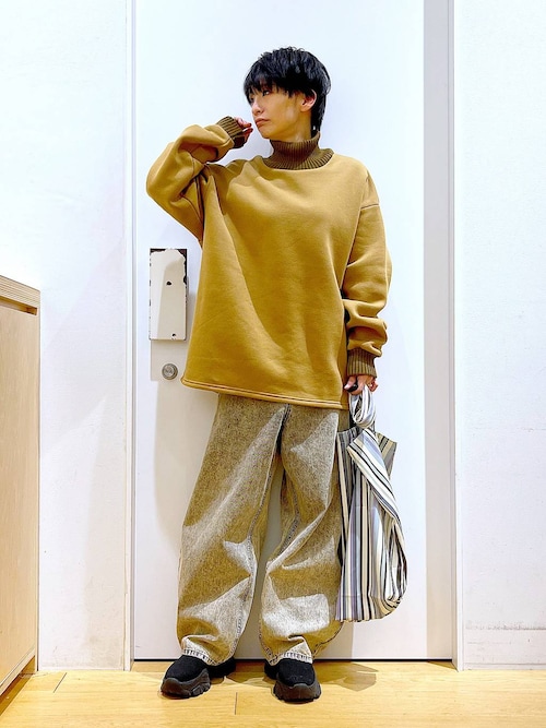 セール】タートルニット切替スウェットプルオーバー/240225