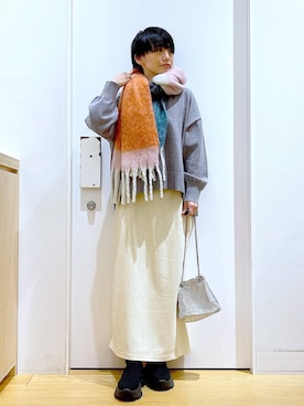 あおき@LAKOLE海老名さん（レディース・156cm）の冬コーディネート