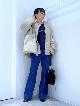 あおき@LAKOLE海老名さん（レディース・156cm）の冬コーディネート