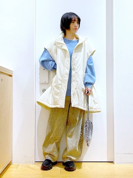 「若見え」｜「アイテム（その他アウター）」を使った、あおき@LAKOLE海老名さん（レディース・156cm）の秋コーディネート