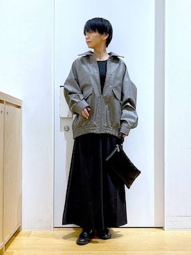 「若見え」｜「アイテム（財布/小物）」を使った、あおき@LAKOLE海老名さん（レディース・156cm）の冬コーディネート