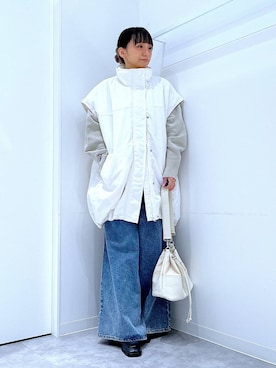 「リラックス」｜あおき@LAKOLE海老名さん（レディース・156cm）の冬コーディネート