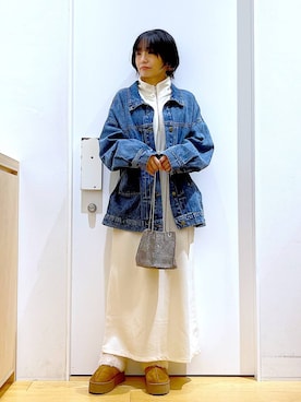 「若見え」｜「アイテム（デニムジャケット）」を使った、あおき@LAKOLE海老名さん（レディース・156cm）の秋コーディネート
