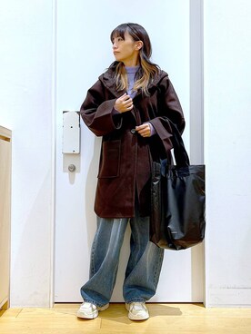 「若見え」｜「アイテム（その他アウター）」を使った、あおき@LAKOLE海老名さん（レディース・156cm）の冬コーディネート
