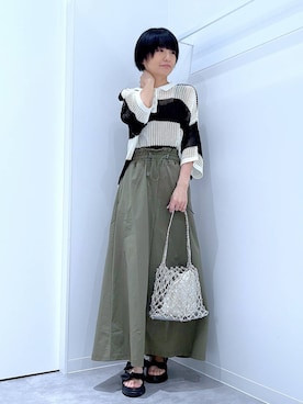 「LAKOLE（ラコレ）のアイテム（サンダル）」を使った、あおき@LAKOLE海老名さん（レディース・156cm）の夏コーディネート