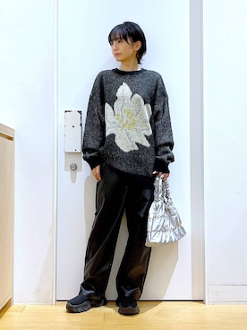 あおき@LAKOLE海老名さん（レディース・156cm）の冬コーディネート