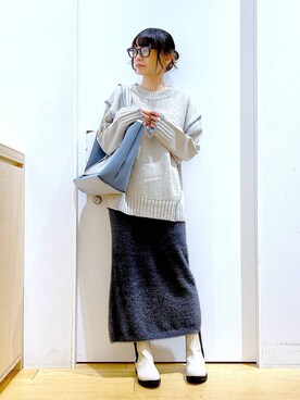 あおき@LAKOLE海老名さん（レディース・156cm）の冬コーディネート