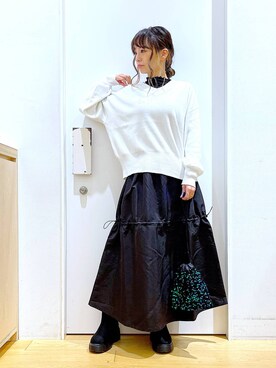 「若見え」｜「アイテム（財布/小物）」を使った、あおき@LAKOLE海老名さん（レディース・156cm）の冬コーディネート