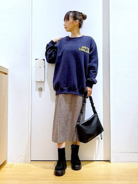 あおき@LAKOLE海老名さん（レディース・156cm）の冬コーディネート