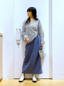 あおき@LAKOLE海老名さん（レディース・156cm）の冬コーディネート