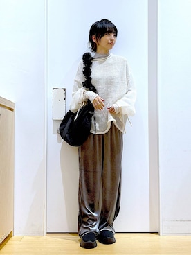 あおき@LAKOLE海老名さん（レディース・156cm）の冬コーディネート