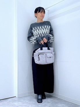 「アイテム（バレッタ/ヘアクリップ）」を使った、あおき@LAKOLE海老名さん（レディース・156cm）の冬コーディネート