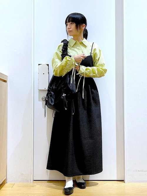 【NOBLE×L'AUBE BLANC】フクレジャガードワンピース　新品未使用 Front drape jacquard Dress – L'AUBE BLANC