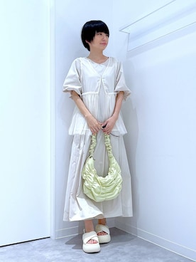 「骨格ウェーブ」｜「アイテム（ベスト）」を使った、あおき@LAKOLE海老名さん（レディース・156cm）の夏コーディネート