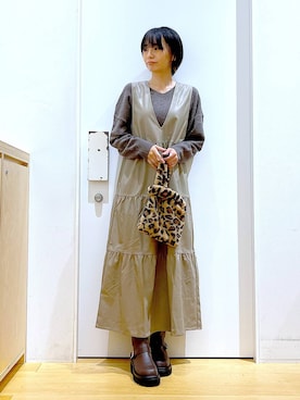 あおき@LAKOLE海老名さん(レディース・156cm)の冬コーディネート