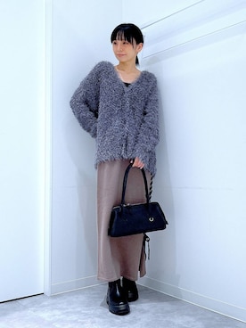 「リラックス」｜あおき@LAKOLE海老名さん（レディース・156cm）の冬コーディネート