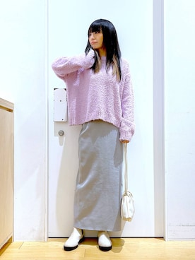 あおき@LAKOLE海老名さん(レディース・156cm)の冬コーディネート