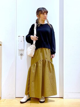 あおき@LAKOLE海老名さん(レディース・156cm)の冬コーディネート