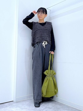 「LAKOLE（ラコレ）のアイテム（パンツ）」を使った、あおき@LAKOLE海老名さん（レディース・156cm）の春コーディネート